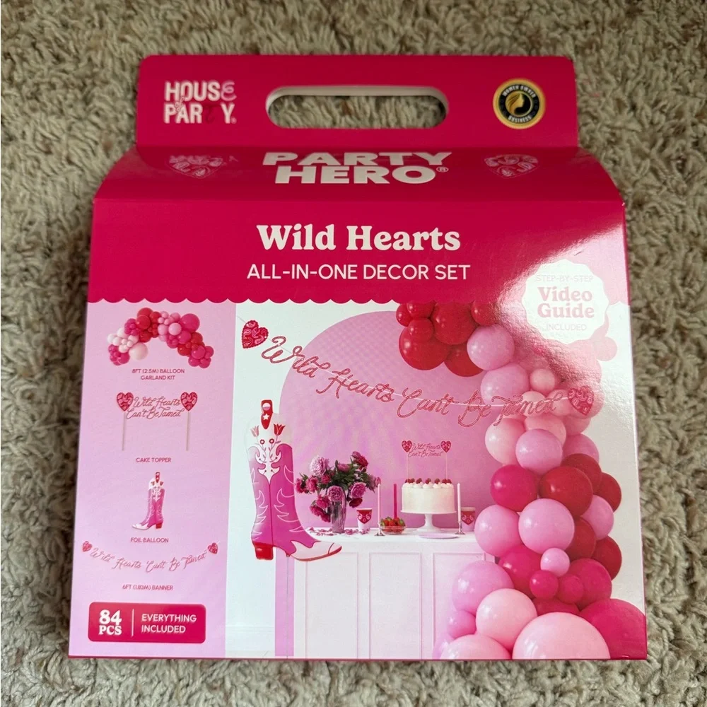 House of Party Wild Hearts Balloons Decor Kit Pink and Red 83ct